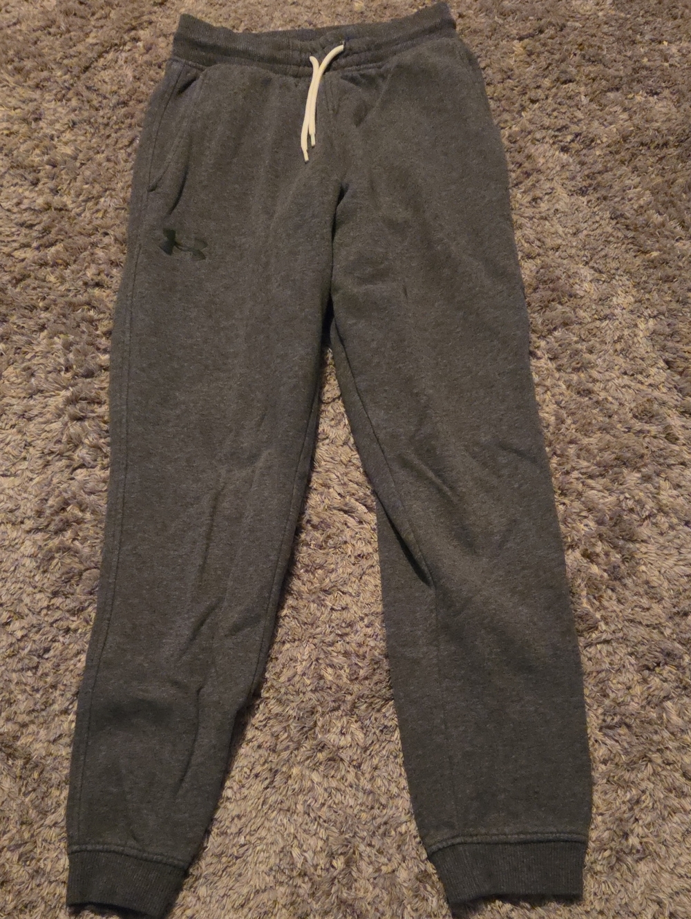 Under Armour Charcoal Gray Fleece Joggers with Drawstring